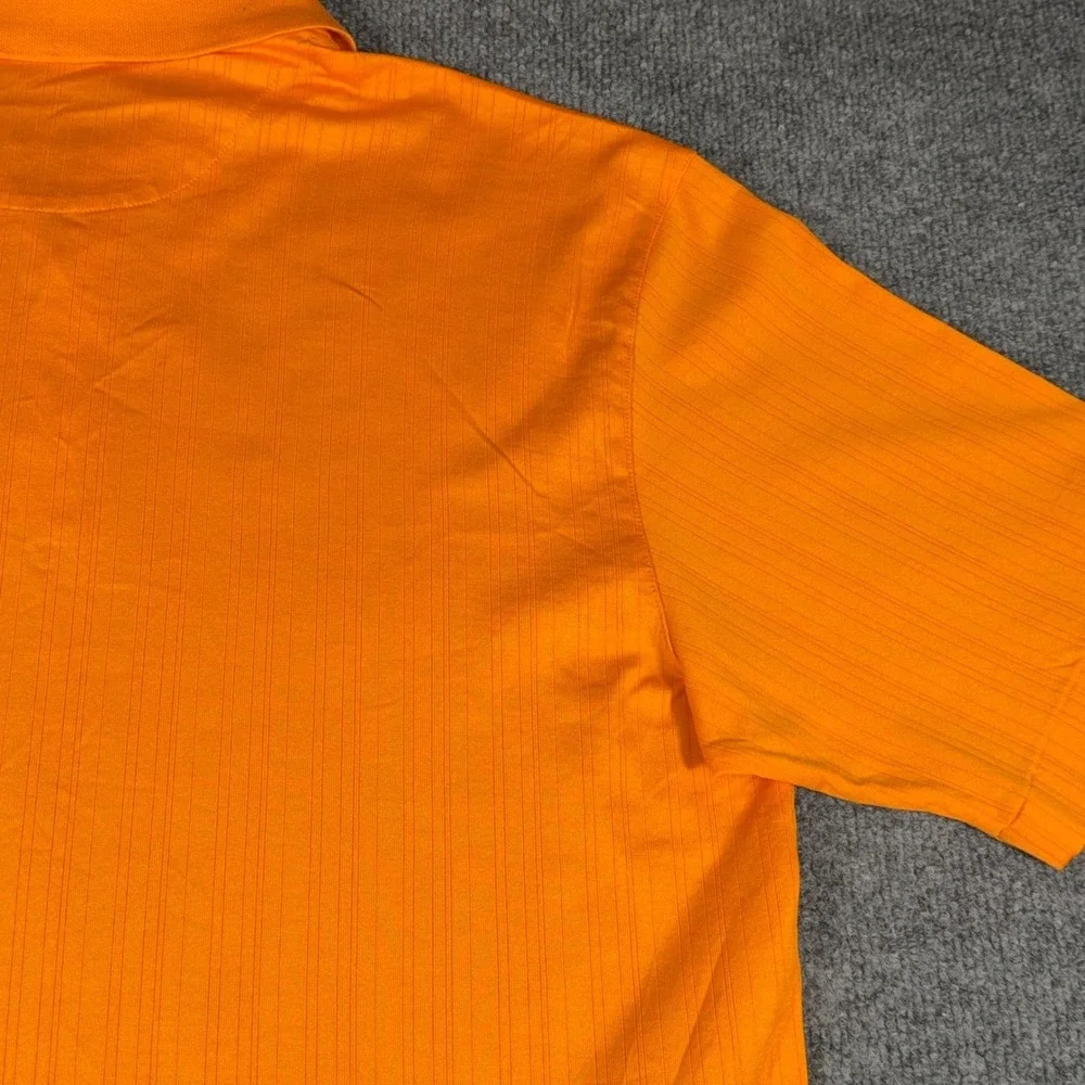 Nike Tiger Woods Dri-FIT Golf Polo Mens Large Orange Performance Athletic Shirt